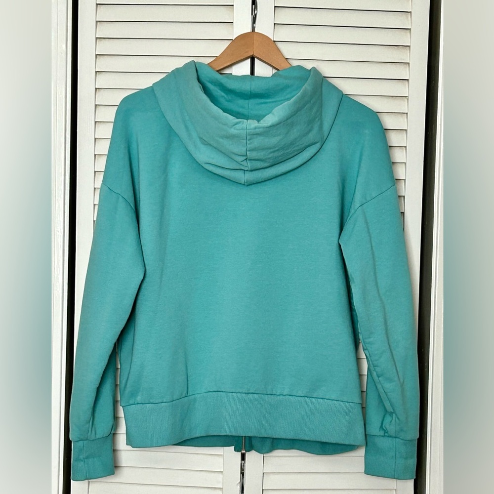 Time and Tru Teal Hooded Sweatshirt - Picture 2 of 3
